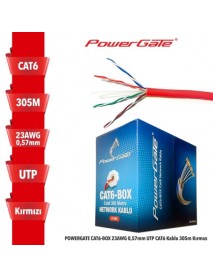 Powergate 305 Metre Cat 6 Kablo Kırmızı